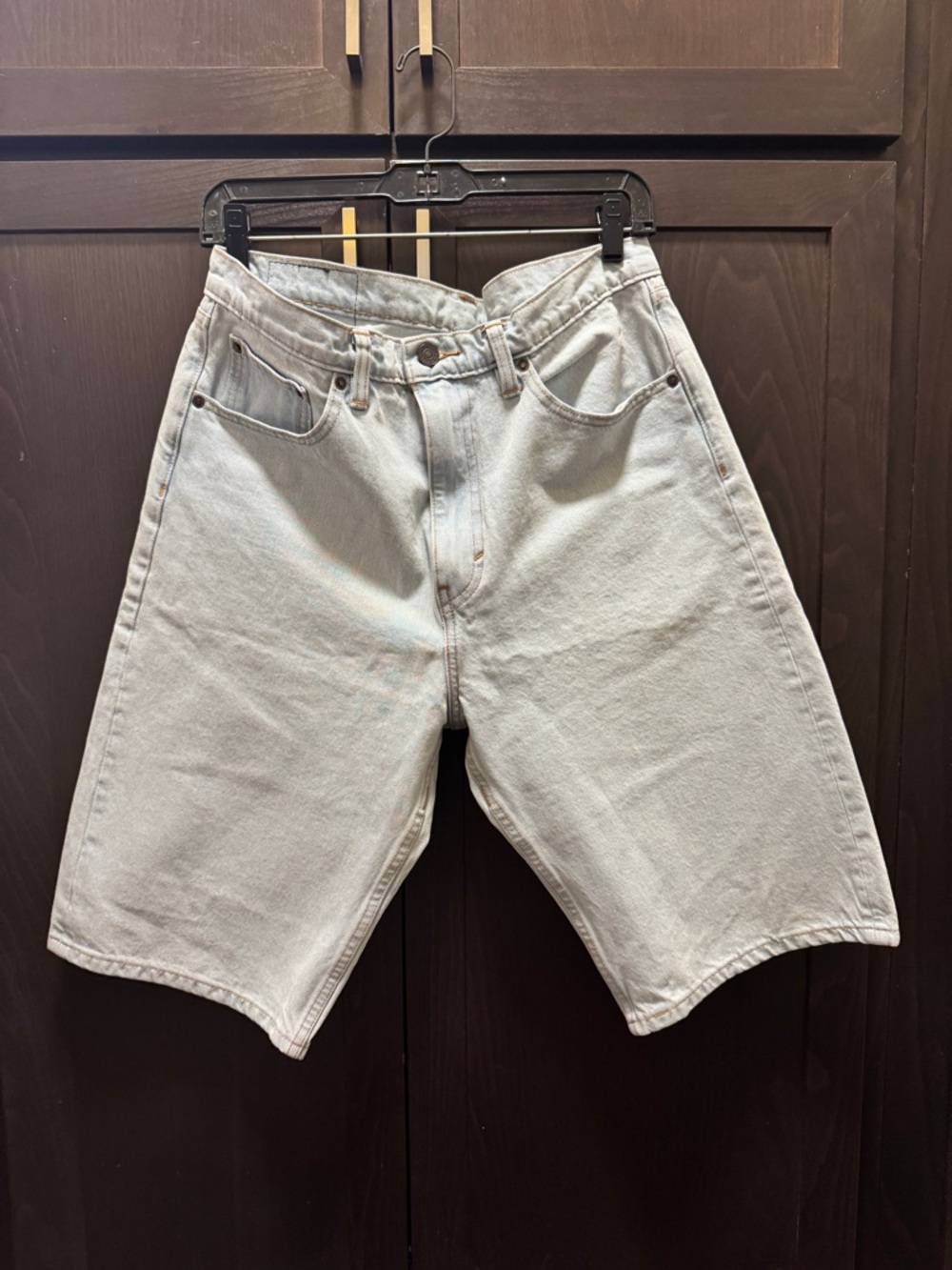 Levi's Baggy Light Gray Denim Jean Shorts